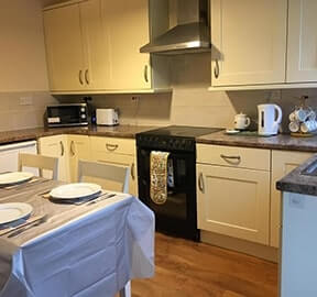 Kitchen with dining table